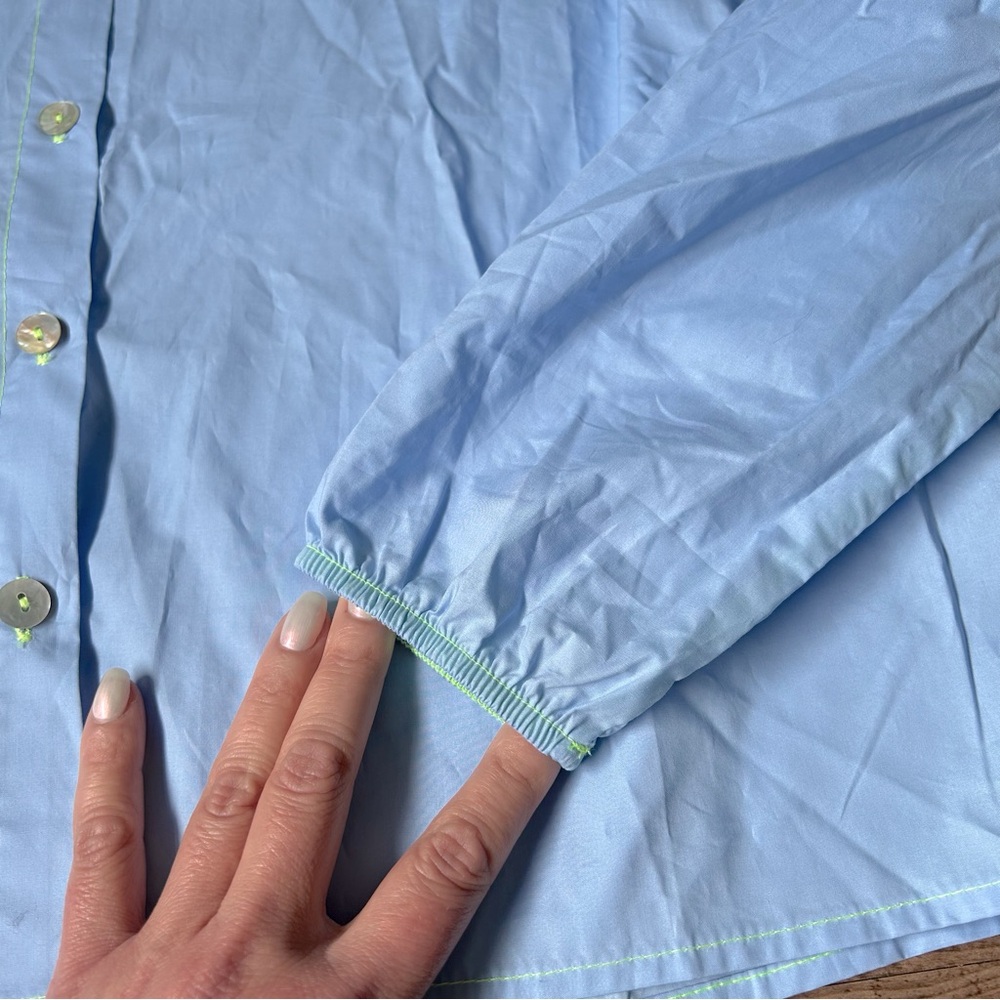 Dr. Bloom Blue Ruffle Blouse - Picture 9 of 12